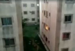 Máquina de lavar causa incêndio em apartamento em Maceió; Assista