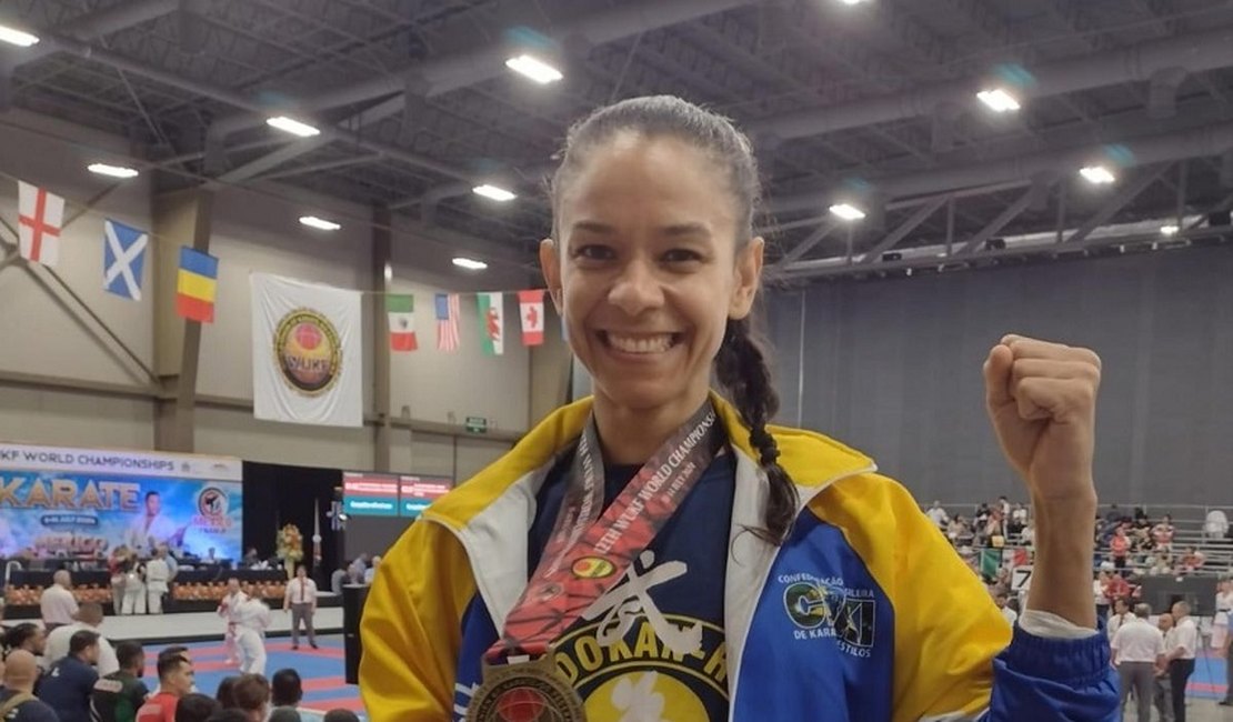 Atleta alagoana conquista o título mundial de karatê no México