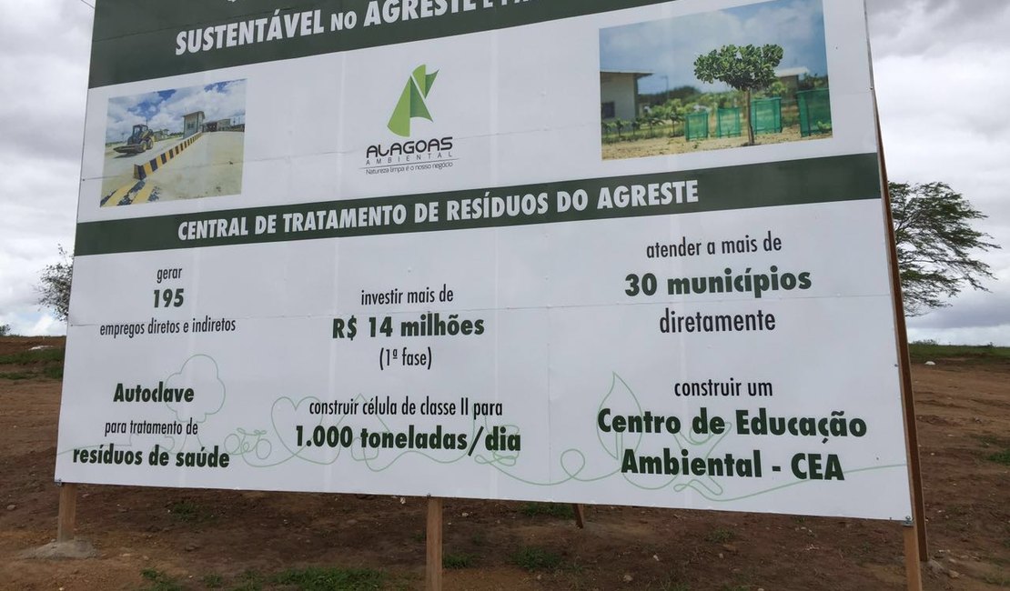 Nova central de resíduos do Agreste está com obras aceleradas