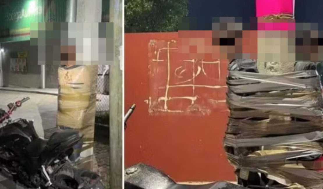'Batman' mexicano é procurado pela polícia após amarrar a postes acusados de roubar motos
