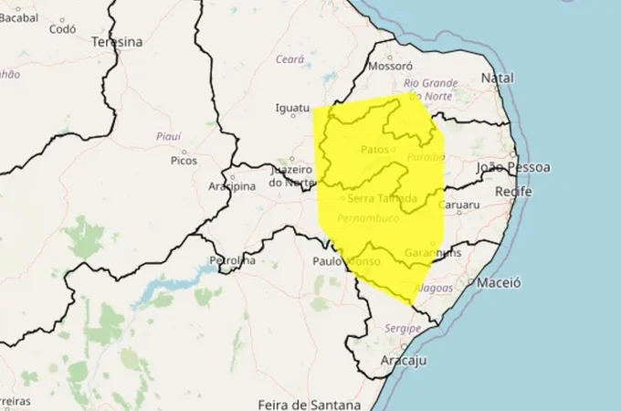 Inmet emite alerta de baixa umidade para 38 municípios de Alagoas