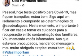 Secretária de Ciência e Tecnologia, Cecília Rocha, testa positivo para