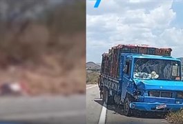 Motociclista morre após colisão com caminhão no povoado Mata Burro, em Estrela de Alagoas