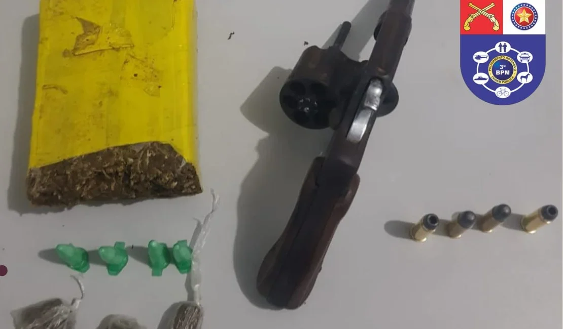 Polícia prende suposto motorista de aplicativo com drogas e arma em Arapiraca