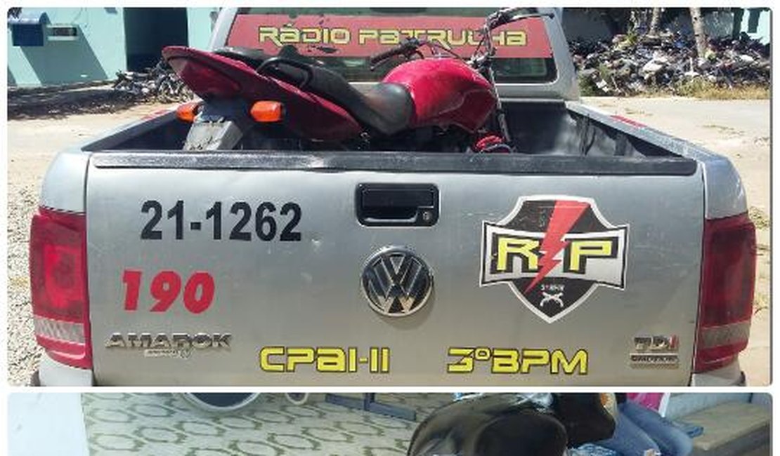 PM recupera dois veículos roubados e apreende casal de adolescentes em Arapiraca