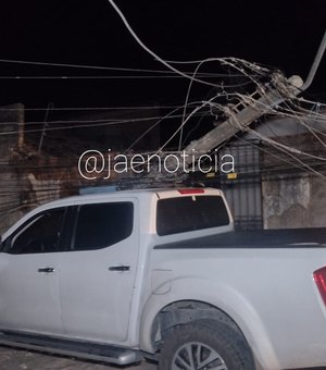 Para livrar cachorro, condutor colide veículo em poste de energia, em Arapiraca
