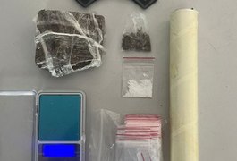 Jovem é detido com maconha e cocaína no bairro Baixa Grande, em Arapiraca