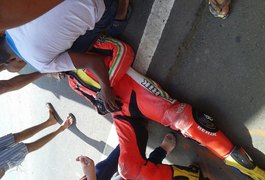 Acidente entre carro e moto deixa motociclista ferido na AL-115