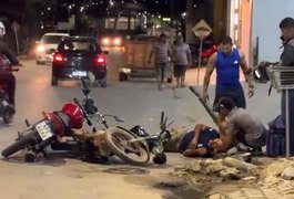 Colisão frontal entre motos deixa entregador de pizzas ferido, em Arapiraca