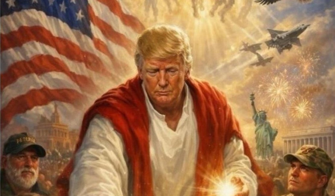 Trump se ilustra como Jesus Cristo em montagem postada nas redes