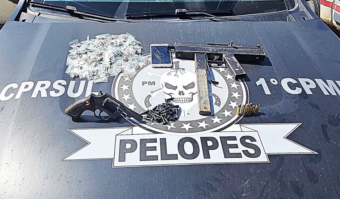 Polícia Militar apreende uma submetralhadora na cidade de Roteiro