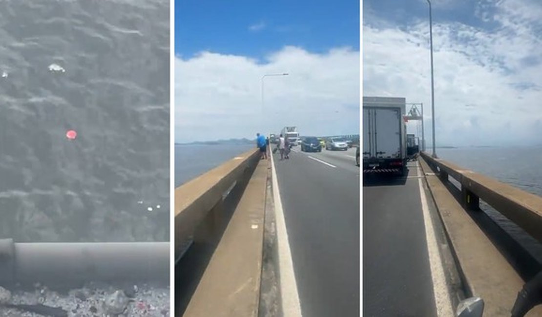 Homem morre ao cair da Ponte Rio-Niterói após batida