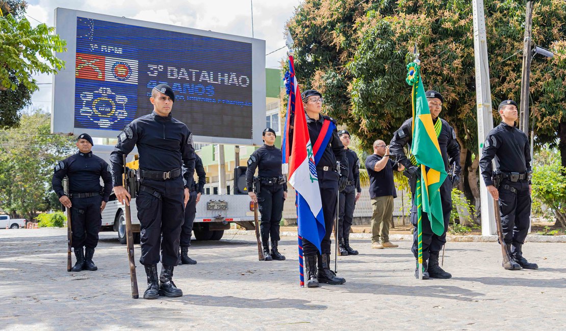 Policia Militar celebra 43º aniversário do 3º Batalhão em Arapiraca