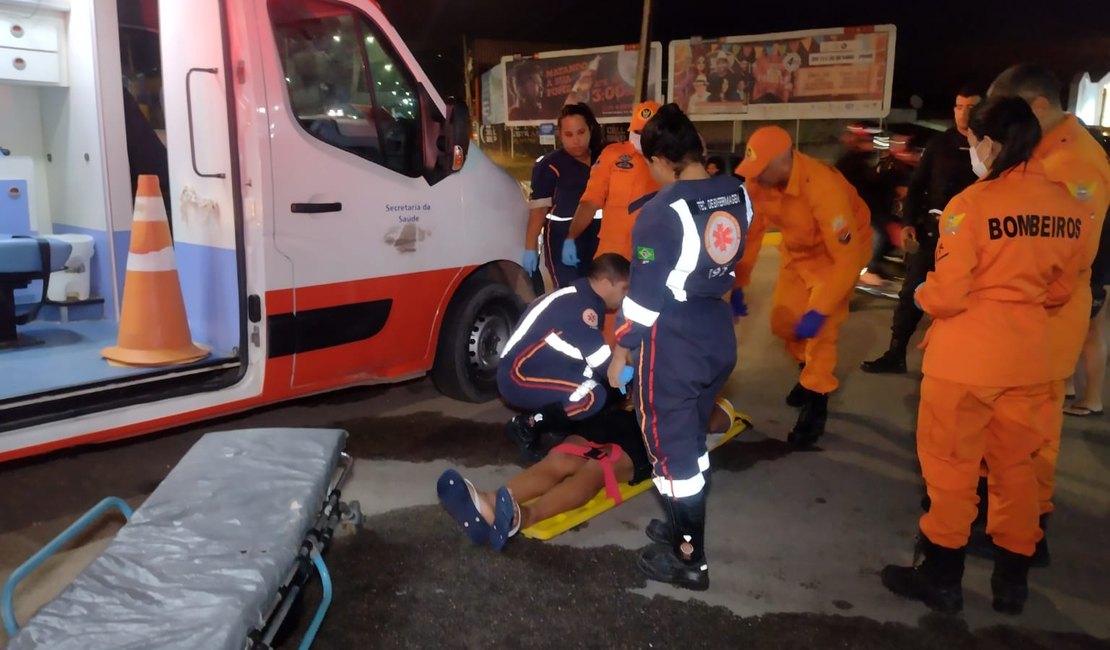 Motociclista fica ferido ao ser atingido por carro na AL-220, em Arapiraca
