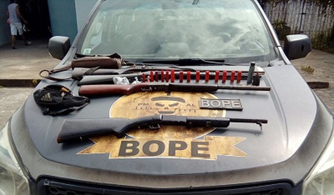 BOPE apreende armas de fogo e munições em Rio Largo