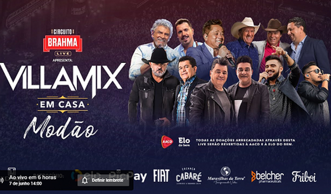 Lives de hoje trazem Vila Mix Modão, Mumuzinho e outras atrações; confira