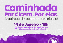 Caminhada contra o feminicídio acontece no Bosque das Arapiracas: 'Em memória de Cícera e de todas as mulheres que perderam a vida em razão desse crime'