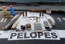 PM prende trio com arma e munições em igreja Nova