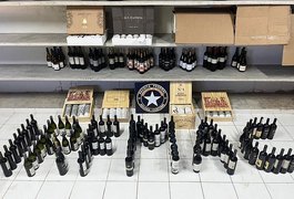 Receita Federal apreende 184 garrafas de vinhos argentinos em Maceió; produtos foram declarados de forma irregular