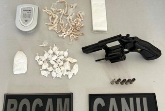 PM apreende três armas de fogo e flagra crime de tráfico durante ações no interior