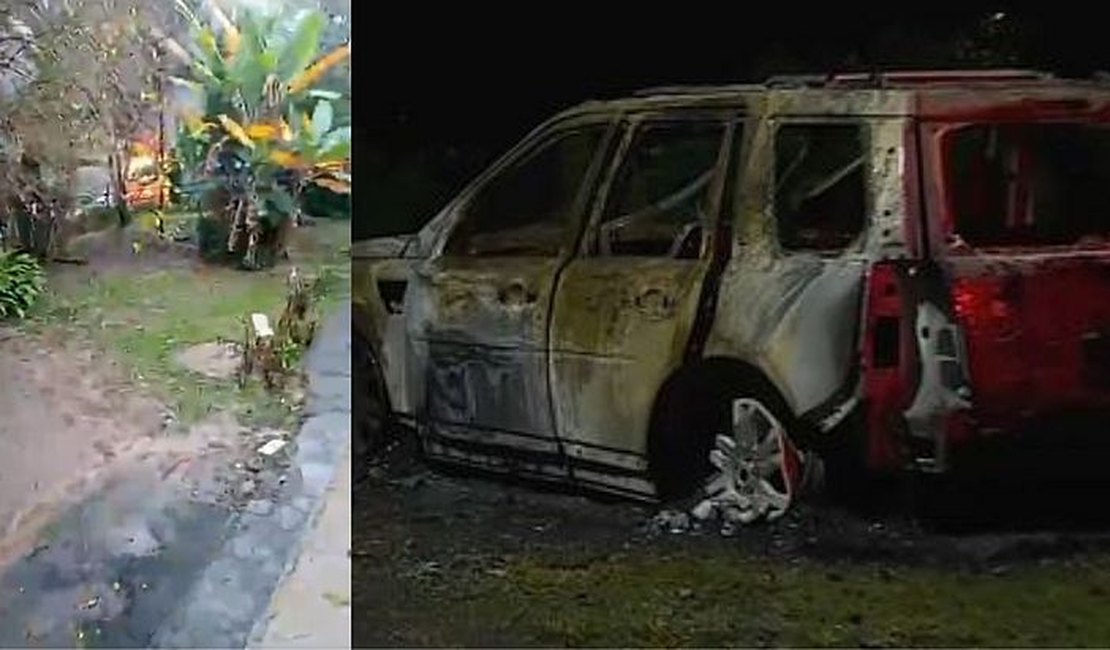Empresário sequestrado sai amarrado de carro incendiado, pula em córrego com corpo queimado, se afoga e é salvo