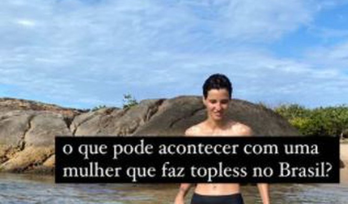 Ex-namorada de Camila Pitanga é presa por fazer topless em praia