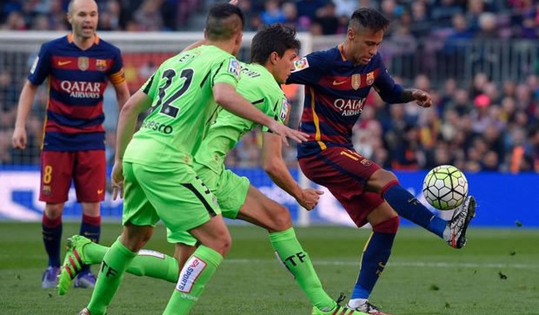 Com dois gols de Neymar, Barça goleia Getafe no Camp Nou