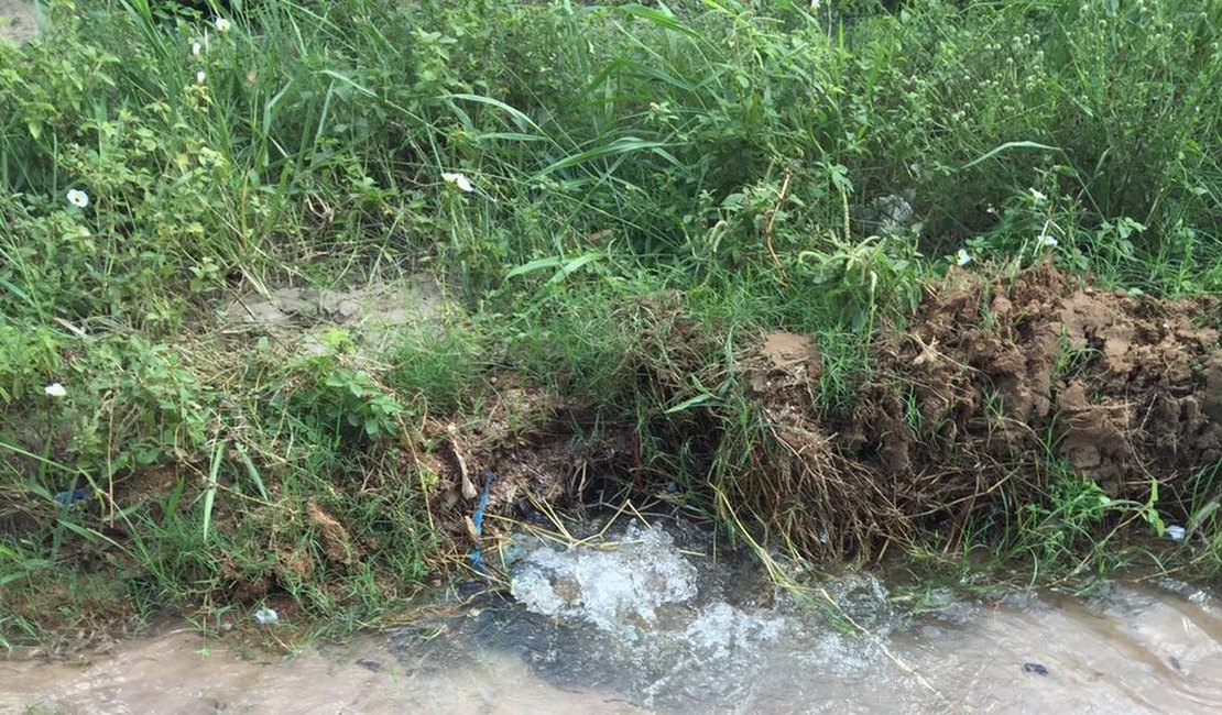 Moradores do bairro Novo Horizonte, em Arapiraca, reclamam de vazamento e desperdício de água