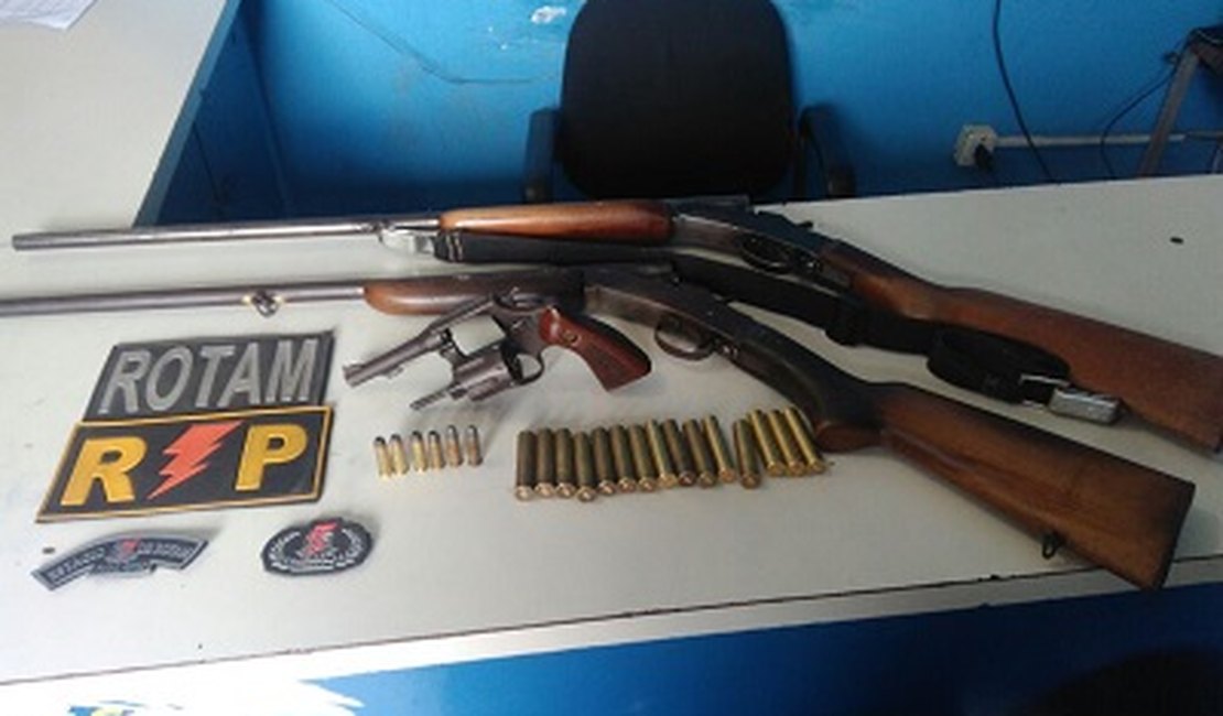 Rádio Patrulha apreende armas de fogo durante operação deflagrada em Minador do Negrão