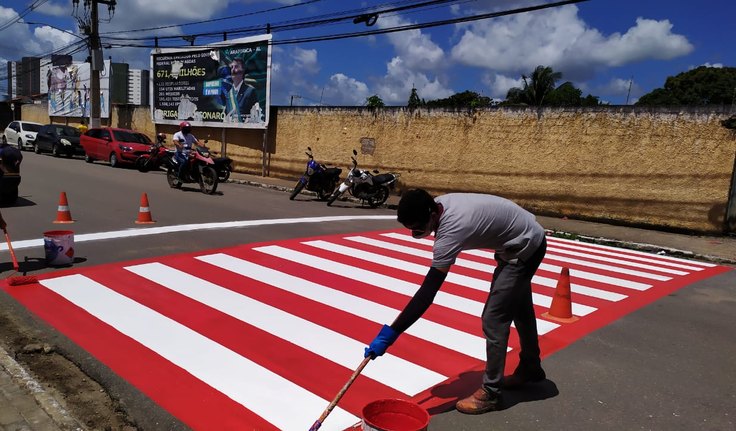 SMTT intensifica revitalização das faixas de pedestres em Arapiraca