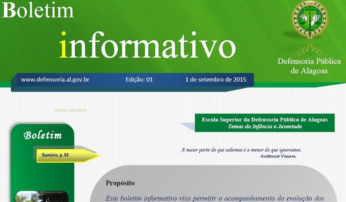 Defensoria Pública lança Boletim Informativo da área da Infância e Juventude