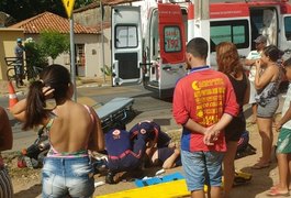 Motociclista sofre múltiplas escoriações após colidir com caminhoneta em Palmeira dos Índios