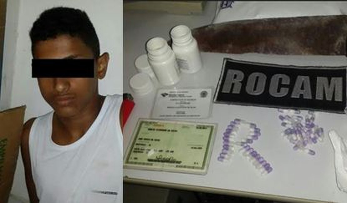 Rocam apreende garoto de 14 anos por tráfico de drogas em Arapiraca