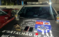 Força Tática do 8º BPM prende suspeito com drogas e revólver na Chã do Pilar.