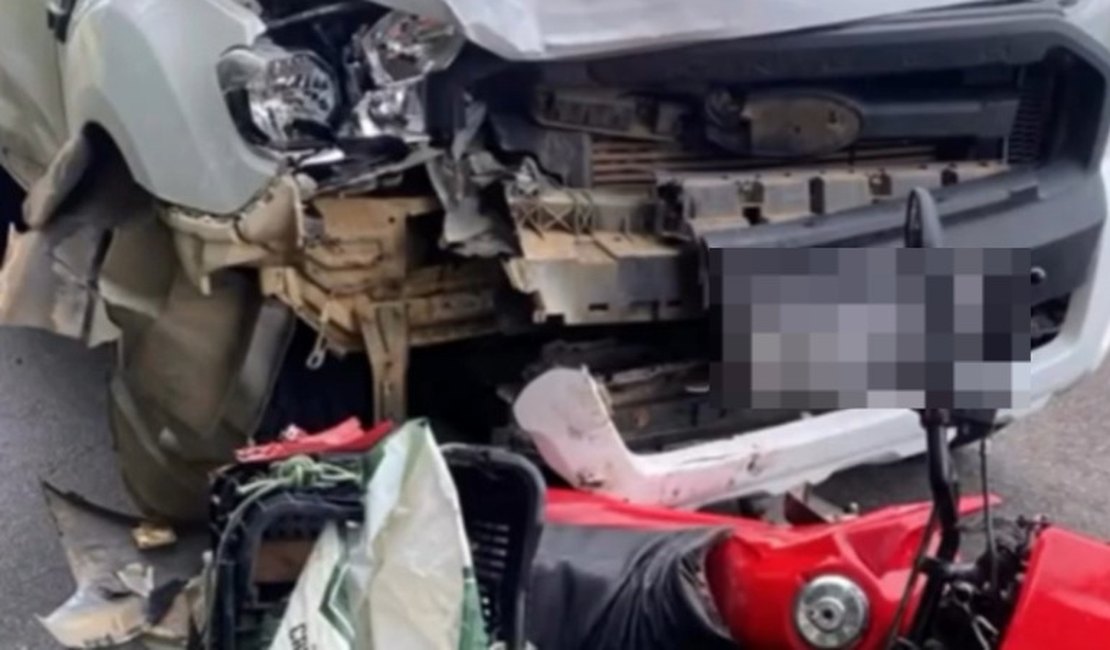 Agricultor morre em colisão envolvendo moto e caminhonete na BR-316, em Cacimbinhas