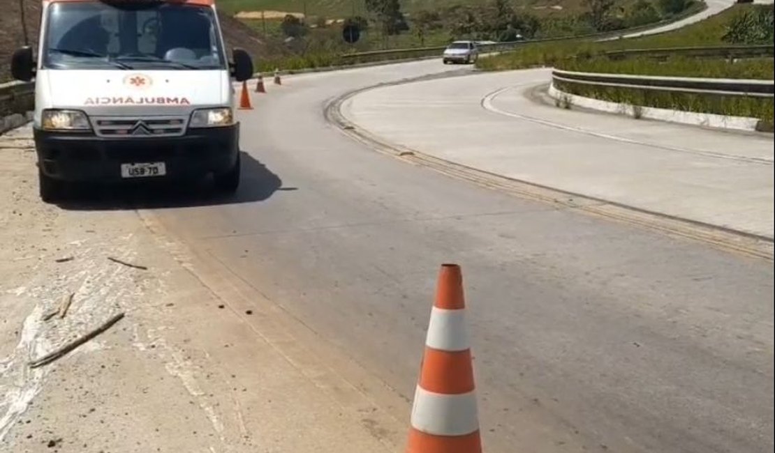 Motociclista fica ferido após acidente em rodovia alagoana