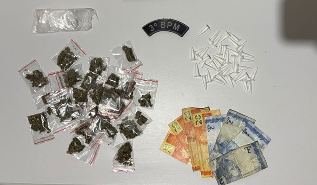 Homem é preso após ser flagrado com maconha e cocaína em residência no Manoel Teles