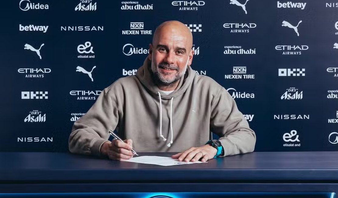 Manchester City anuncia renovação de contrato com Pep Guardiola