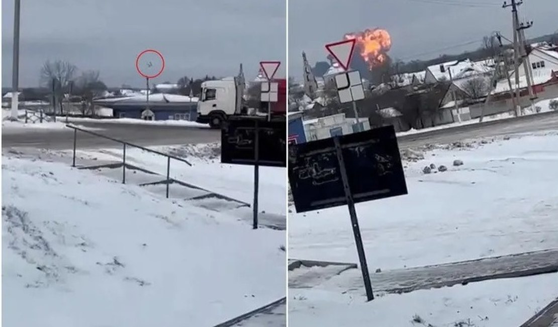 VÍDEO. Avião militar com prisioneiros ucranianos cai na Rússia, e 74 morrem