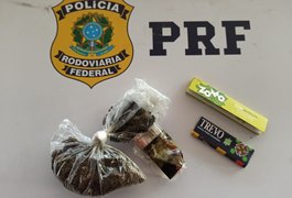 Ação da PRF apreende motorista por porte de drogas no interior de Alagoas