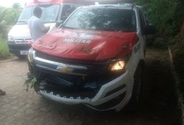 Viatura da PM capota em Marechal Deodoro