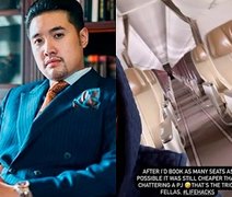 Bilionário reserva 162 assentos de avião comercial por medo da Covid