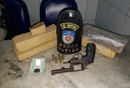 PM apreende arma de fogo e mais de 3kg de maconha em Maceió