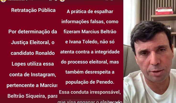 Marcius Beltrão publica retratação em seu Instagram por mentiras cometidas contra Ronaldo Lopes