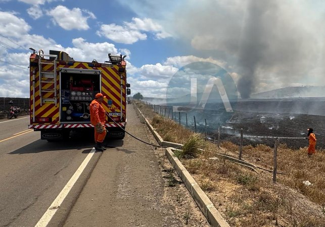 Incêndio atinge área de pastagem na zona rural de Arapiraca