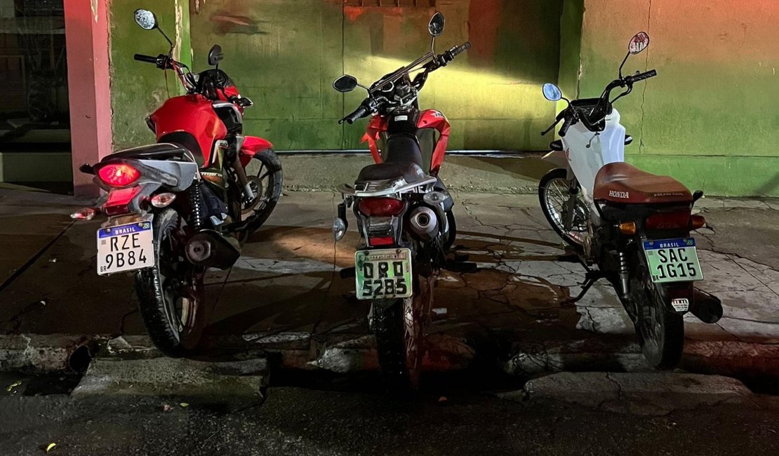 PM recupera quatro motocicletas com queixa de roubo e prende foragido da justiça durante ações pelo estado