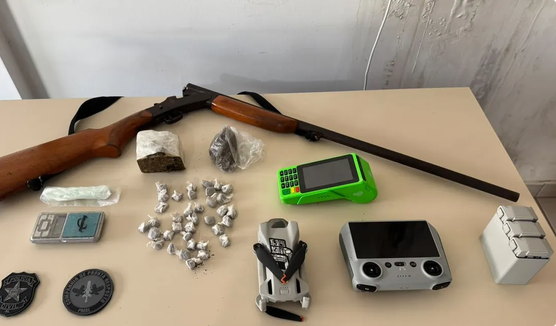Drone usado por criminosos para vigiar a polícia é apreendido em São Miguel dos Milagres