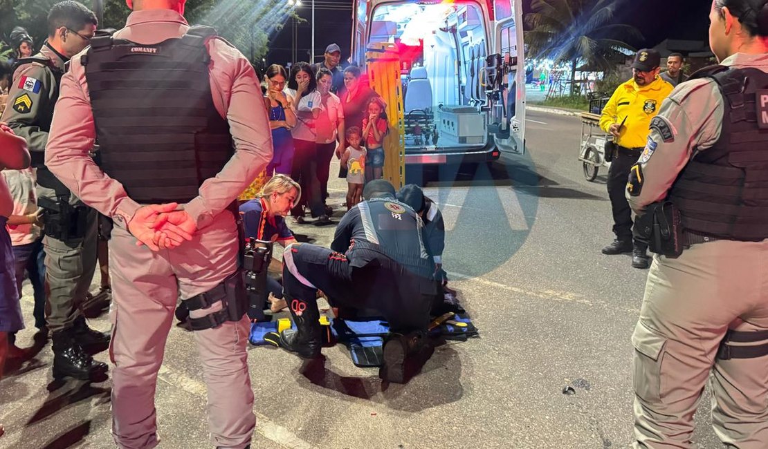 Duas crianças e motociclista ficam feridos após atropelamento em Arapiraca