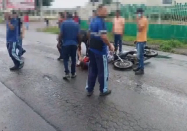 Motociclista fica ferido em acidente de moto perto da entrada de Girau do Ponciano