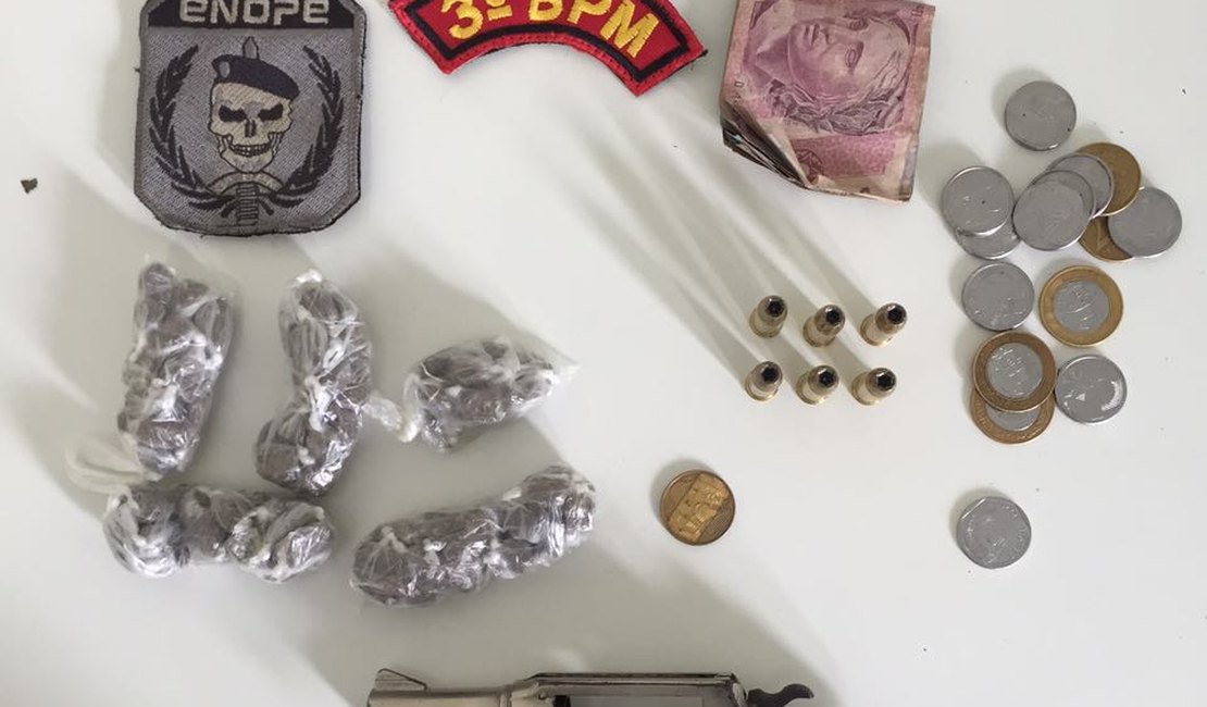 Trio é preso por tráfico de drogas e porte ilegal de arma de fogo no interior de AL